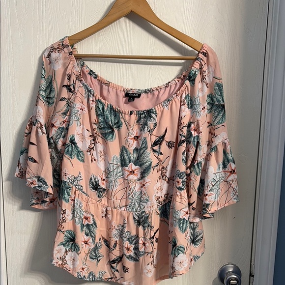 a.n.a Pink Peplum Ruffled Blouse - Picture 1 of 4